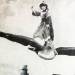 baby peggy, pete the pelican, 1924, silent movies, captain january, actress, film stars, odd, unusual, girl flying a bird, april fool